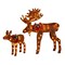 2 Pieces Lighted Moose Family with 170 LED Lights and Zip Ties